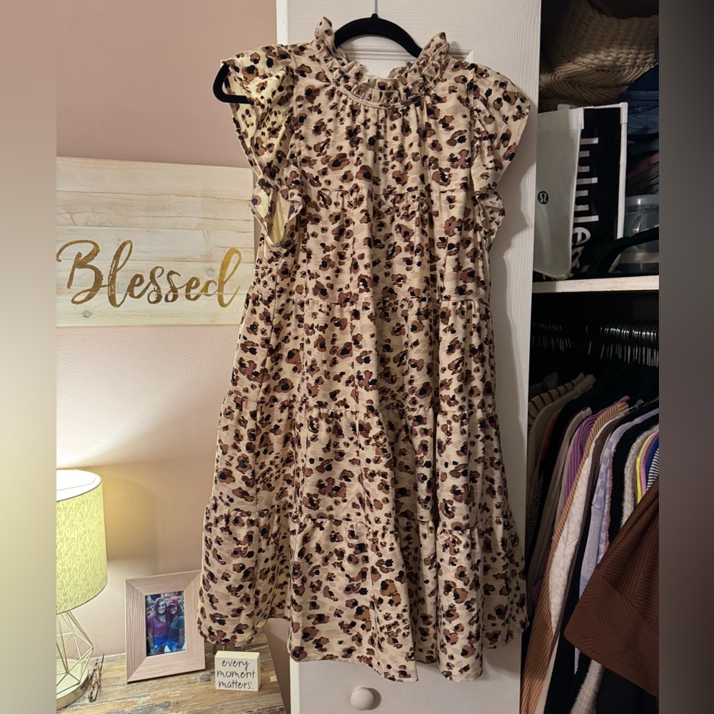 Entro Beige Cheetah  Dress